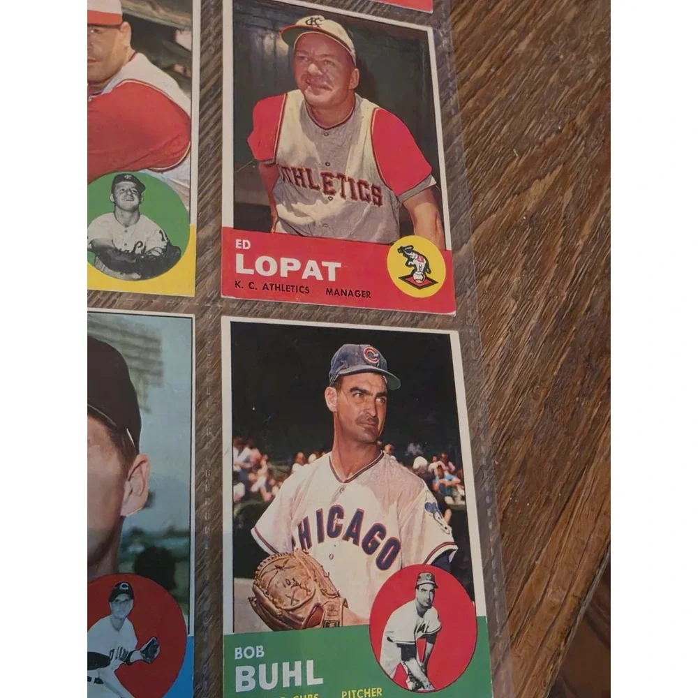 Vintage 1963 Topps Baseball Cards Sheet Of 9